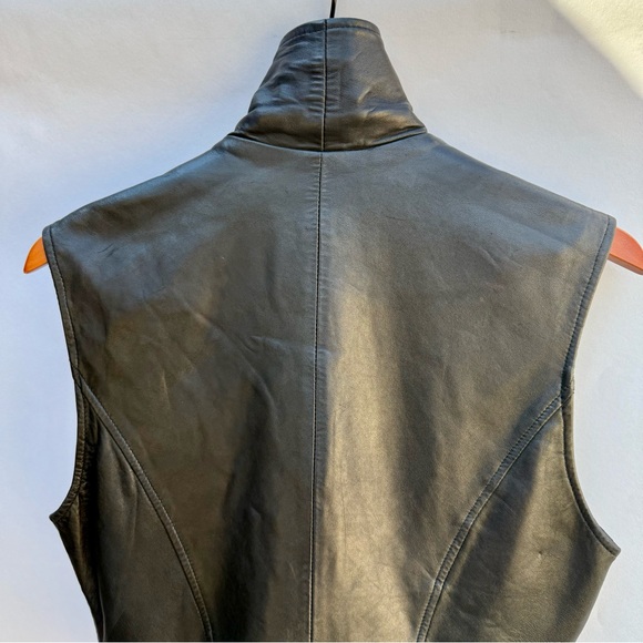 DKNY 90’s Vintage Black Leather Vest size 10 - Picture 10 of 10